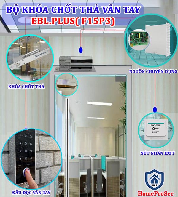  Bộ Khóa chốt thả Vân Tay HPS- EBLPLUS ( TF1PP3) 