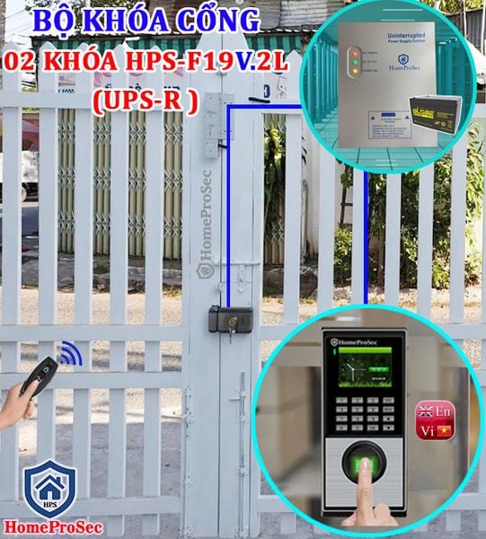  Khóa cổng vân tay 2 khóa HPS- F19V- 2L( UPS- R) 