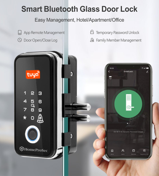  Khóa vân tay cửa kính- APP G100R (Tuya) 