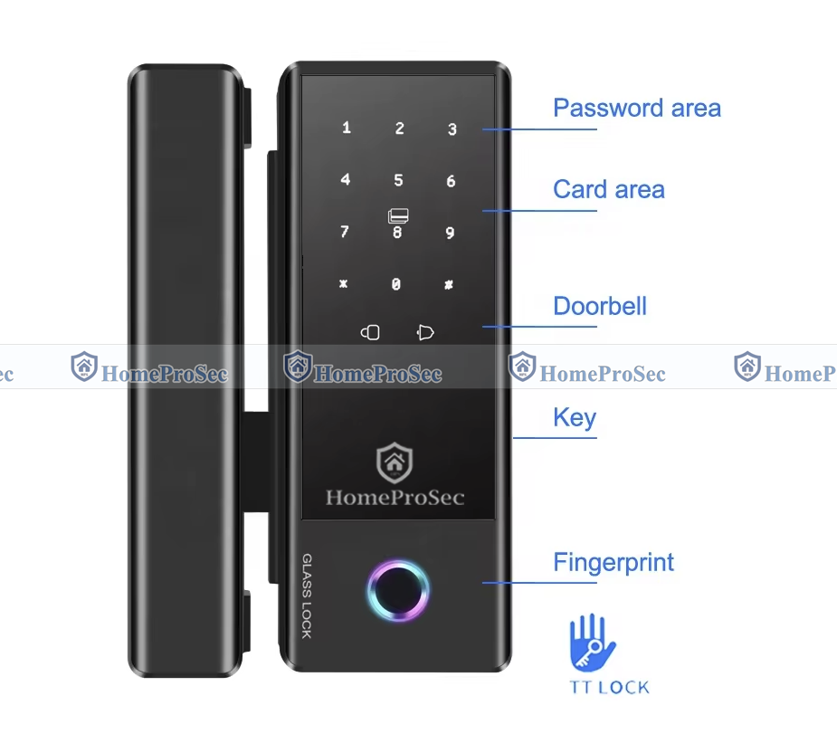 Khóa vân tay cửa kính HPS- G210 ( Key) / G220 (FACE +KEY) 