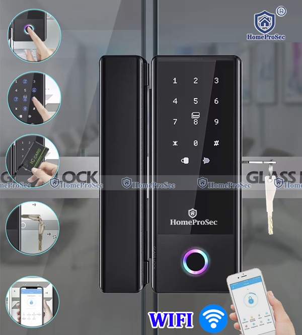  Khóa vân tay cửa kính HPS- G210 ( Key) / G220 (FACE +KEY) 
