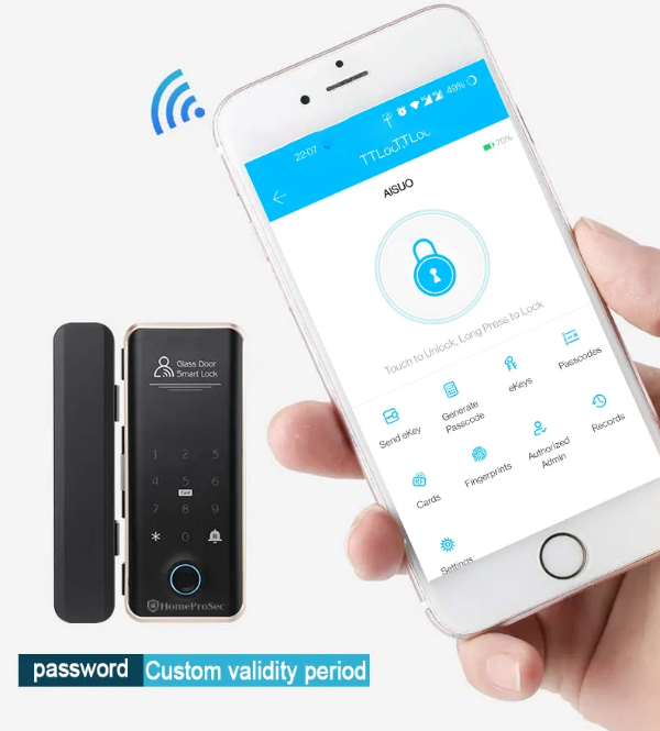  Khóa vân tay cửa kính G310 (ttlock) - SLIT 