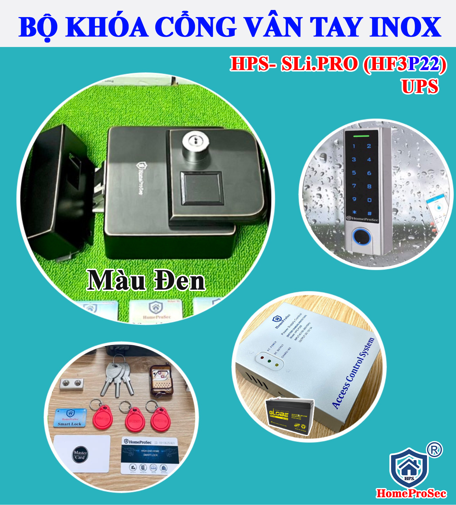  Khóa Cổng Vân Tay Inox Cao Cấp HPS- P22 ( HF3P8- UPS) 