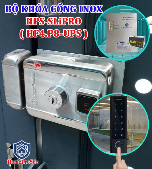  Bộ khóa cổng vân tay inox HPS- SLIPRO ( HF4P8 - UPS- TTLOCK) 