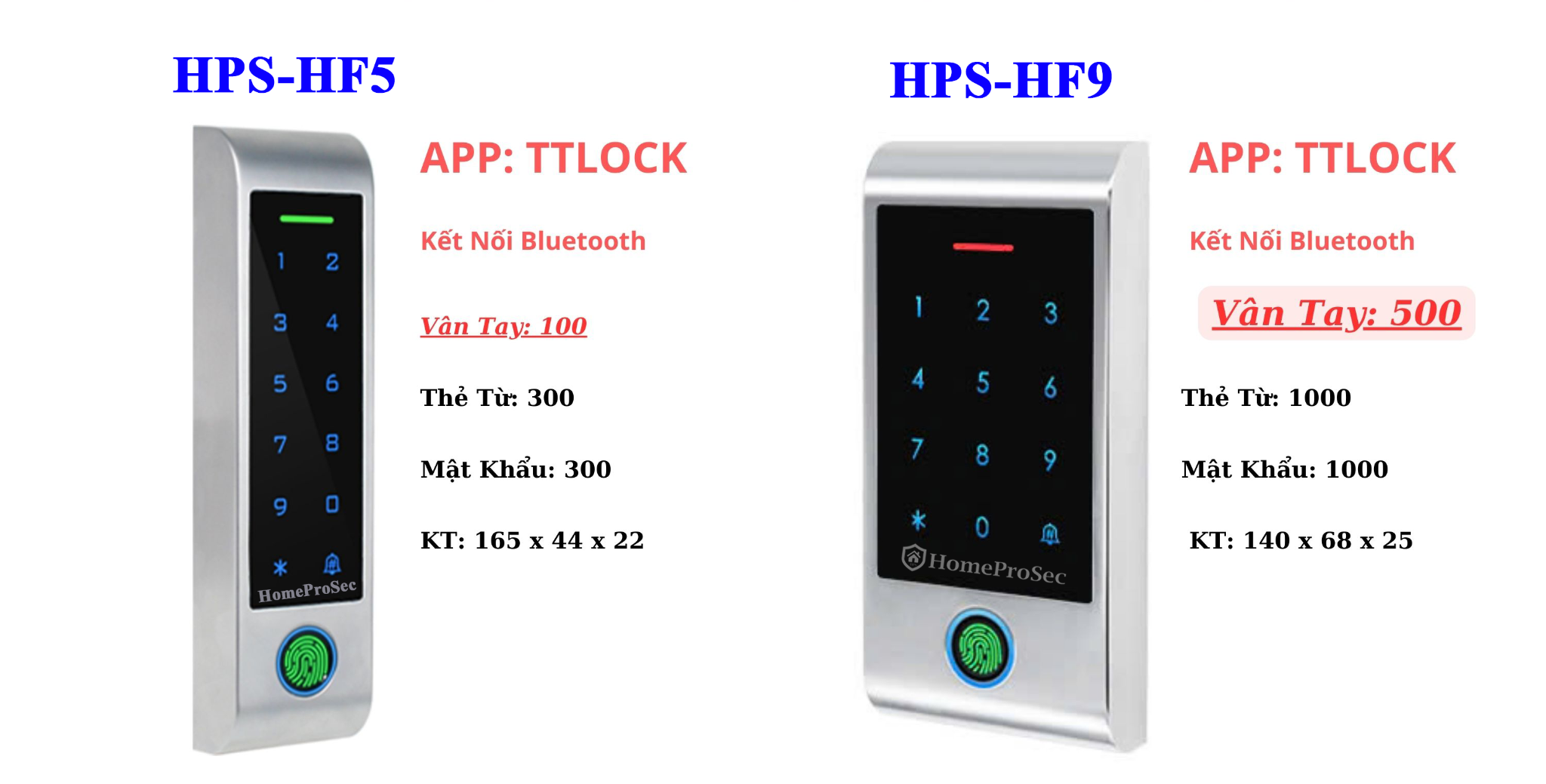 Vân tay ngoài trời HPS- HF8 / HF9 ( Ttlock) 
