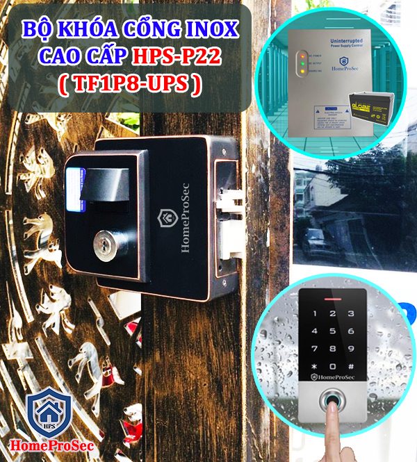  Khóa Cổng Vân Tay Inox Cao Cấp HPS- P22 ( TF1P8- UPS) 