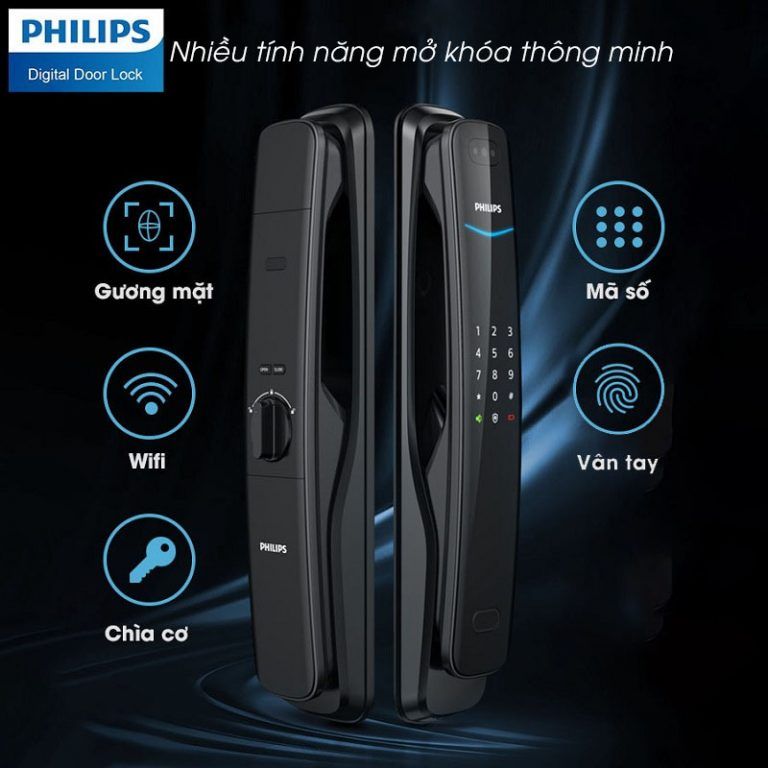  Khóa cửa nhận diện Khuôn mặt Philips DDL 702- 8HWS 