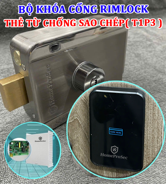  BỘ KHÓA CỔNG INOX THẺ TỪ CHỐNG SAO CHÉP HPS-RIMLOCK BASIC (T1P3) 