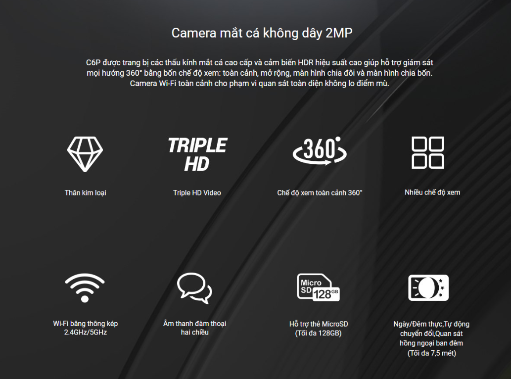  Camera Wifi Không Dây 360 