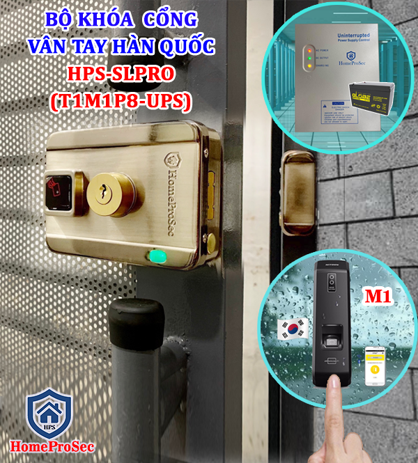  Khóa Vân Tay Cổng Sắt Hàn Quốc -Made in Korea ( T1M1P8-UPS ) 