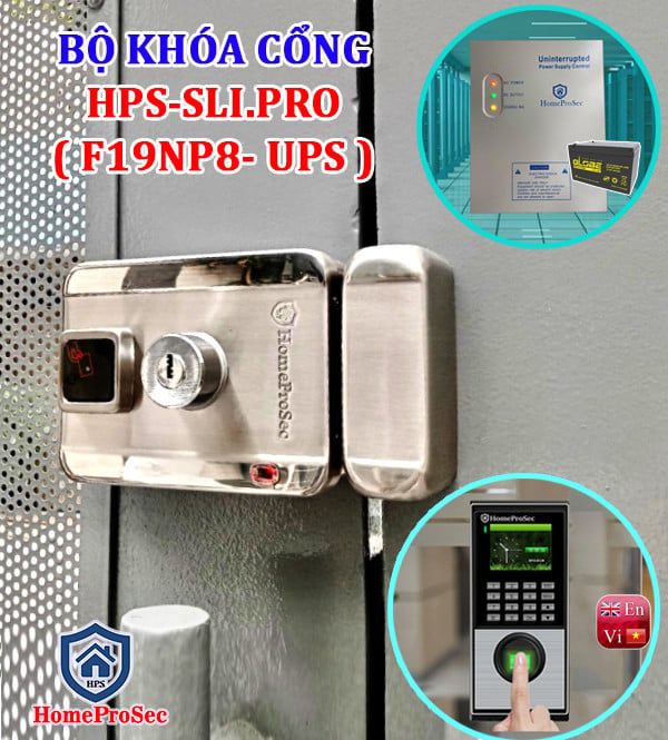 Bộ khóa cổng Vân Tay inox HPS- SLIPRO ( F19NP8 - UPS) 