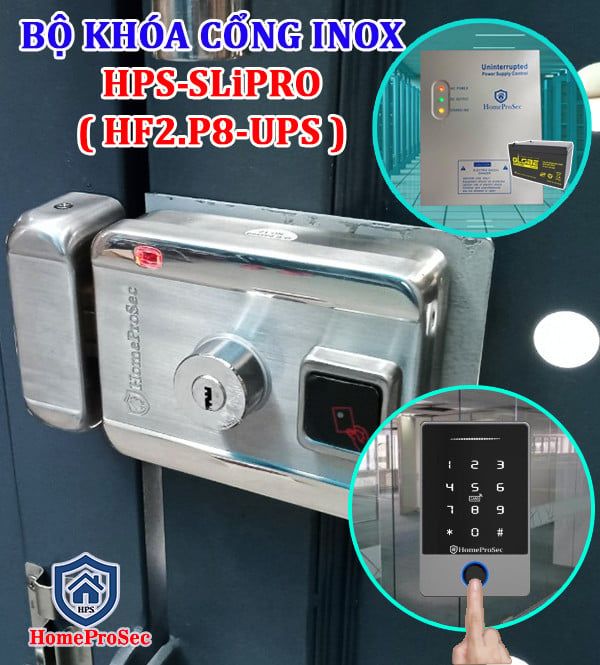  Bộ khóa cổng vân tay inox HPS- SLIPRO ( HF2P8 - UPS- TTLOCK) 