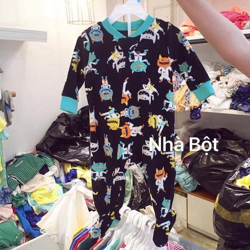  Sleep Suit Nỉ Carter màu đen hình 