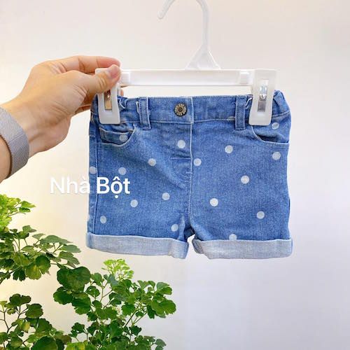  Quần Jean Nhiều Hãng chấm bi trắng 
