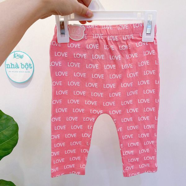  Quần dài Baby Club màu hồng love cầu vòng 