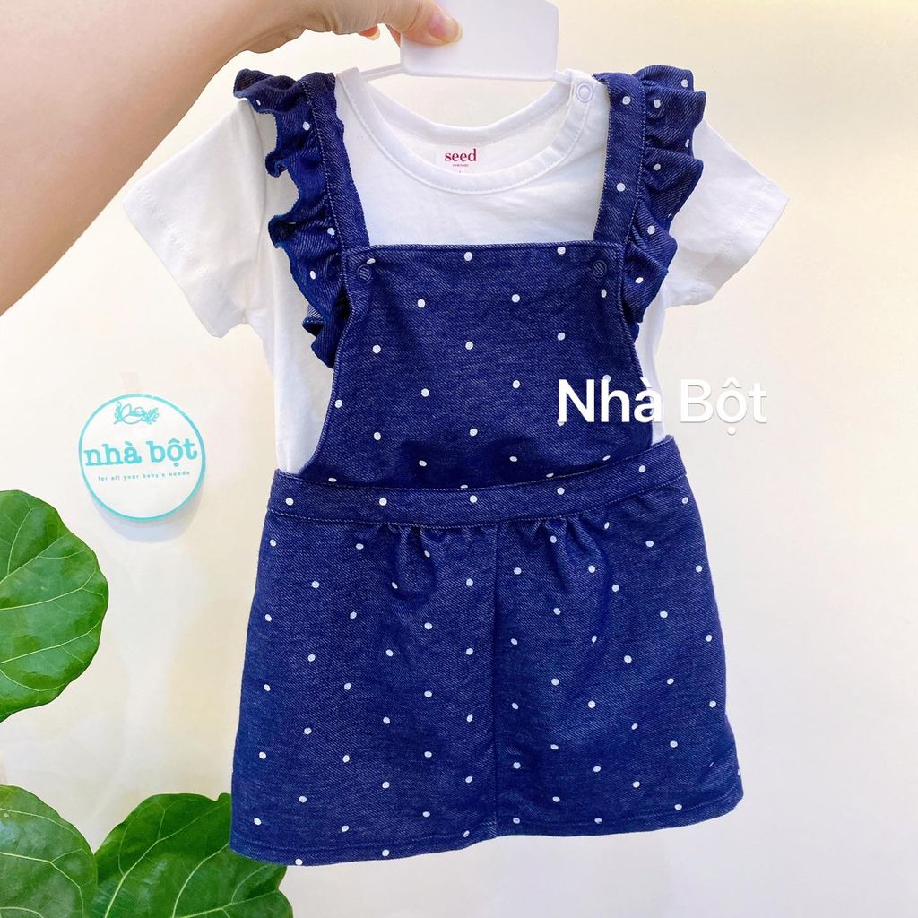 Yếm Carter jean đậm chấm bi 