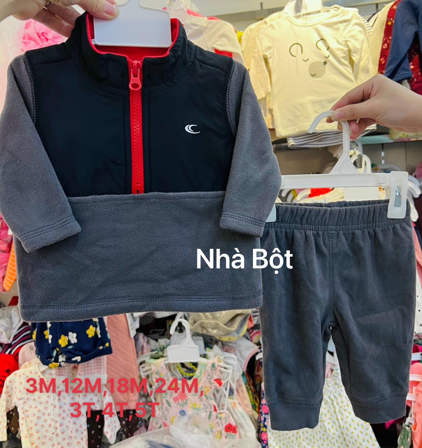 Set bộ nỉ Carter 040923 dây kéo đỏ