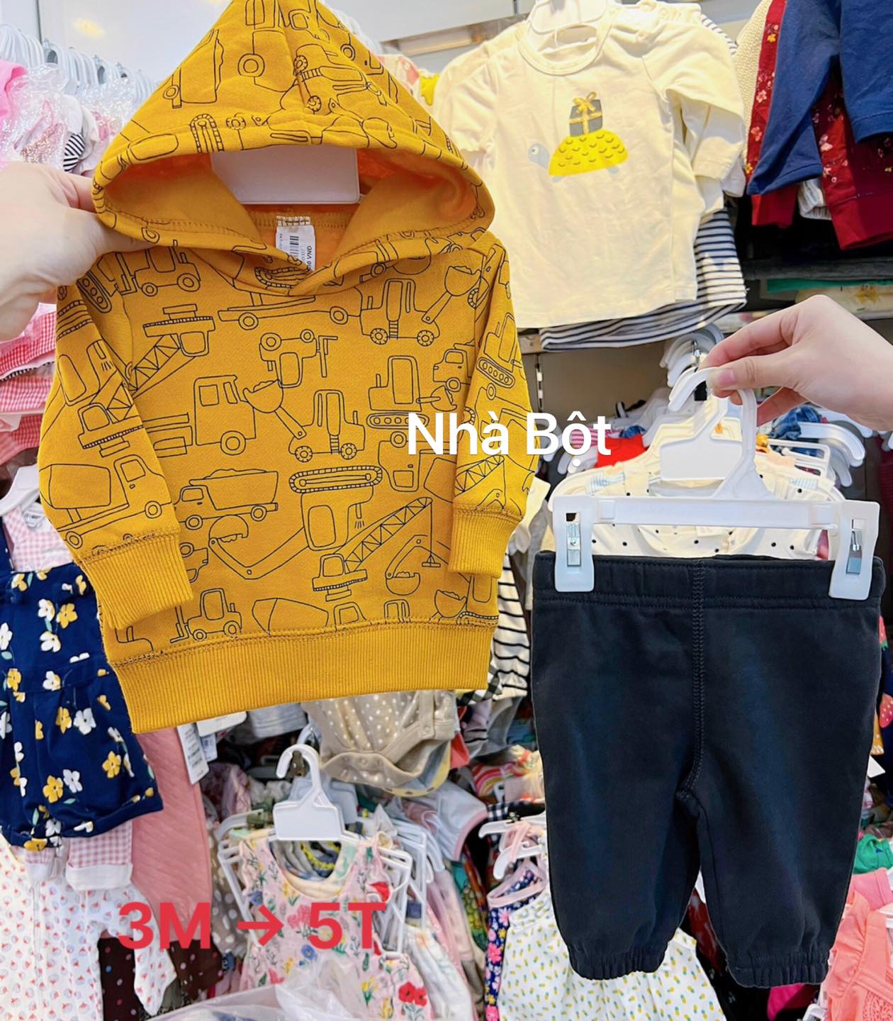 Set bộ nỉ Carter 040923 vàng xe