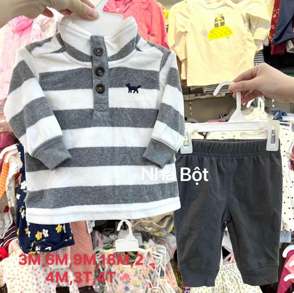  (TIẾT KIỆM) Set bộ nỉ Carter cáo xanh + quần đậm 