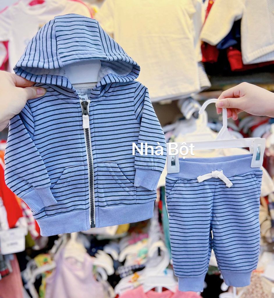  Set bộ nỉ Carter xanh sọc đen 