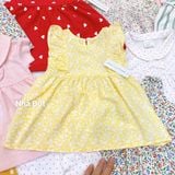  Đầm Real Cottons cánh tiên màu vàng nhạt hoa trắng 