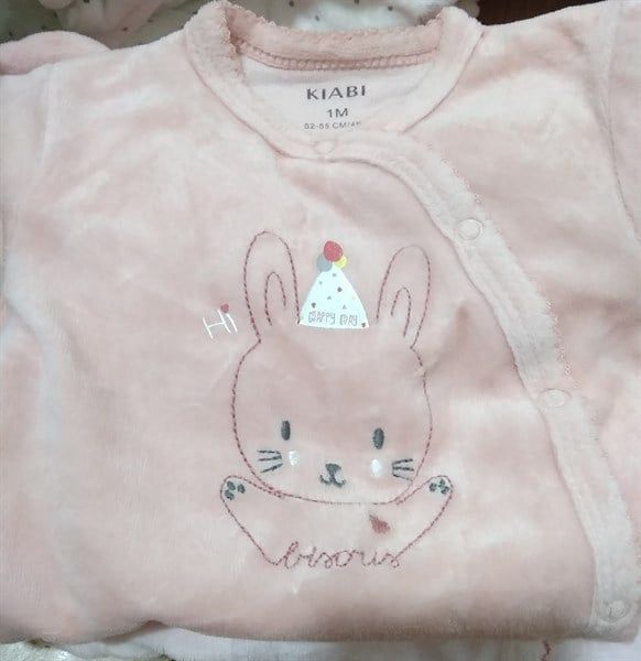  Sleep Suit Nỉ Kiabi 1608 hồng thỏ 