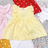  Đầm Real Cottons cánh tiên màu vàng nhạt hoa trắng 