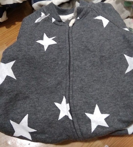  Sleep Suit Nỉ H&M 2907 xám ngôi sao 