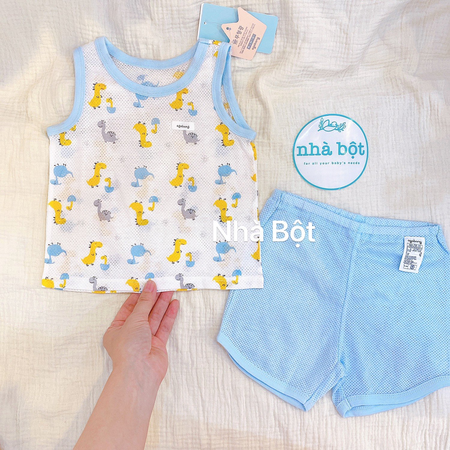 Đồ bộ Agabang 250522 trắng khủng long