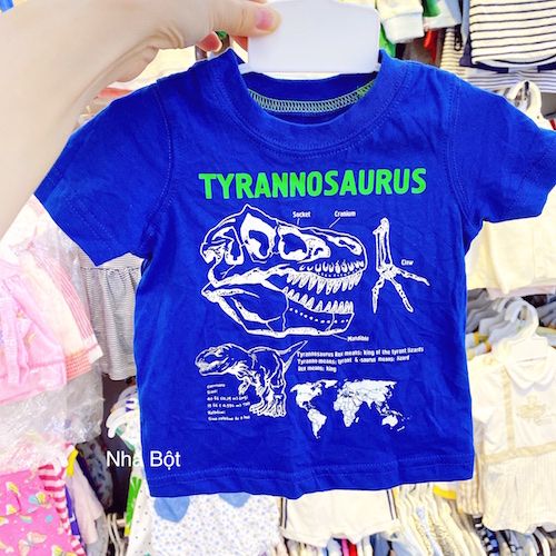  ÁO THUN CARTER TN màu xanh khủng long trắng 
