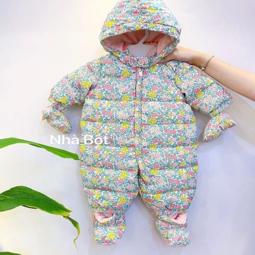  Sleep Suit Phao Gap không vớ màu trắng nhiều hoa hồng 