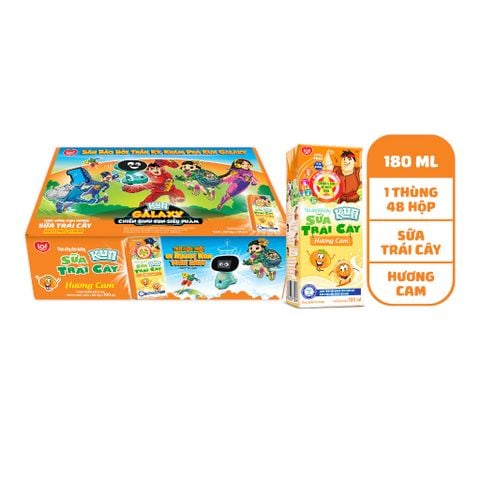 KUN - Sữa trái cây cam thạch 170ml lốc 4 x48