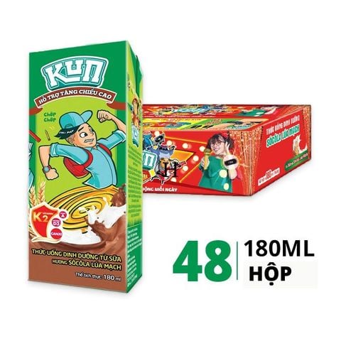 KUN - Socola lúa mạch 180ml lốc 4 x48