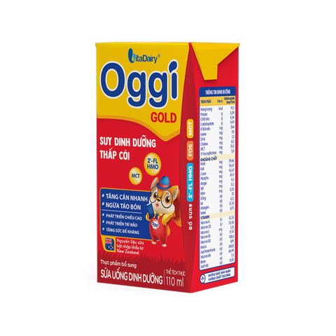 Sữa pha sẵn Oggi Gold - Trẻ Suy Dinh Dưỡng Thấp Còi