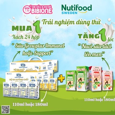 Growplus immune - Nuvi sữa tươi lên men (Trải nghiệm dung thử)