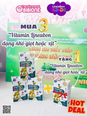 Vitamin D3K2 Lineabon xịt hoặc nhỏ giọt - Nhận ngay quà tặng cực chất!