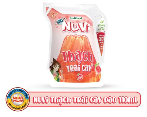 Nuvi thạch trái cây vị đào túi 110ml x24