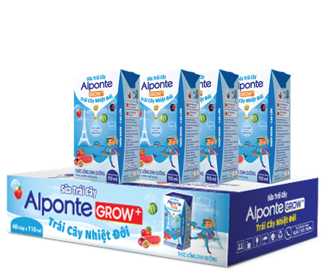 Alponte - Sữa trái cây nhiệt đới 180ml lốc 4hộp