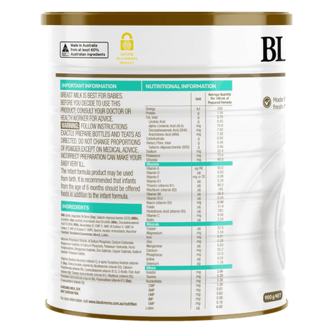 Sữa Blackmores Newborn Formula số 1 900g (0-6 tháng tuổi)