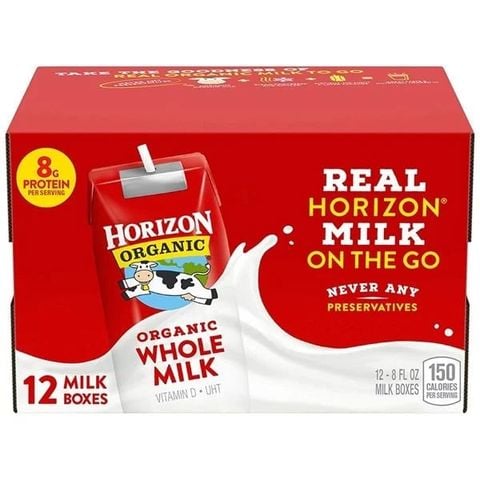 Sữa Nước Horizon Organic Mỹ Whole Milk 236ml x 12 hộp