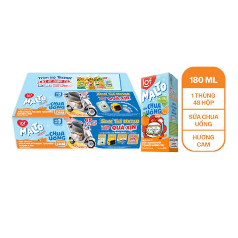 KUN - Sữa trái cây cam 180ml lốc 4 x48