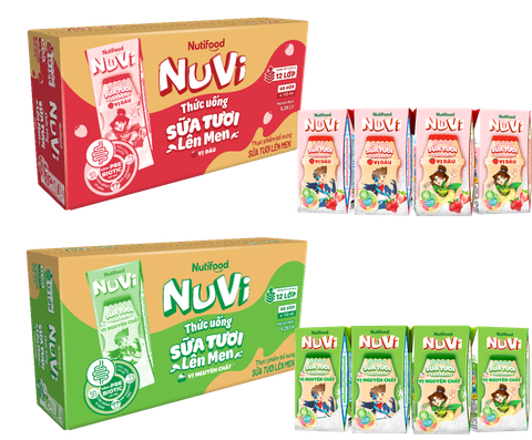 Nuvi Sữa tươi lên men dâu 110ml lốc 4- thùng 48H