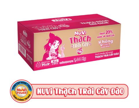 NuVi Thạch Trái Cây Đào 120 g (Túi 6 gói x 20 g)