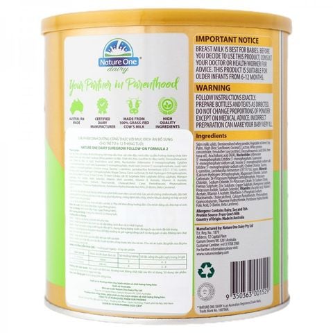 Nature One - Sữa SureGrow số 2 600g