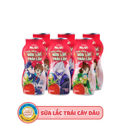 Nuvi sữa lắc trái cây dâu 80ml lốc 6 - thùng 48H
