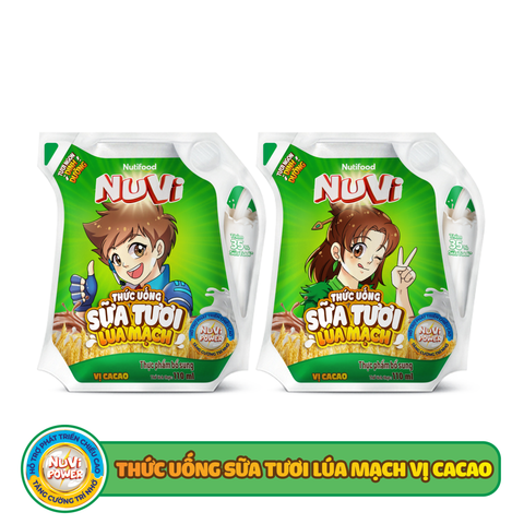 Nuvi sữa tươi lúa mạch túi 110ml x24
