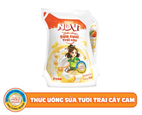 Nuvi sữa tươi trái cây cam túi 110ml x24