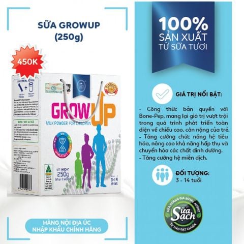 ROYAL AUSNZ - Sữa Growup hộp 10 gói (250g)