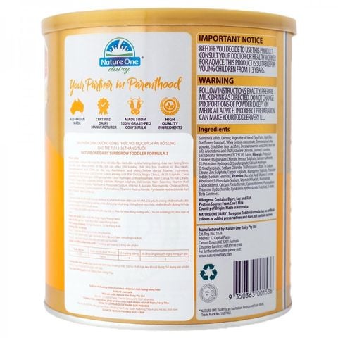 Nature One - Sữa SureGrow số 3 600g