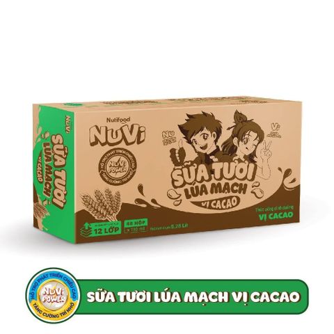 Nuvi sữa tươi lúa mạch 110ml lốc 4 - thùng 48H